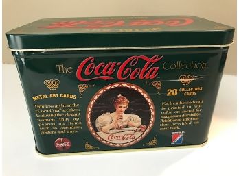 Coca Cola Collectors Metal Tin And Metal Cards