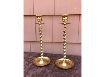 Brass Spiral Candle Holders