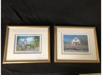 Two Signed Prints, Toby Farm, Dennis & Main Street, Well Fleet