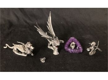 Signed Pewter Dragons