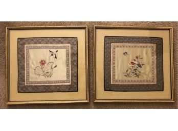 Pair Of Framed Embroidery