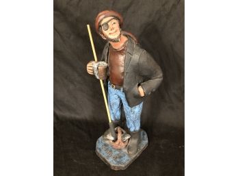 Fisherman Figurine Signed Eladio