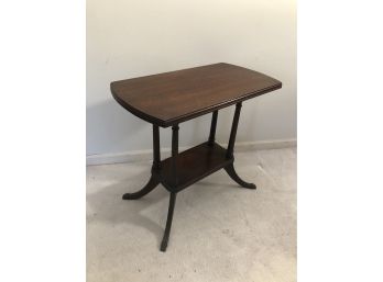 End Table With Lower Tray Shelf, Curved Legs & Claw Feet