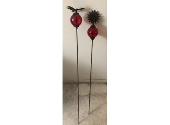 2 Decorative Garden Stakes