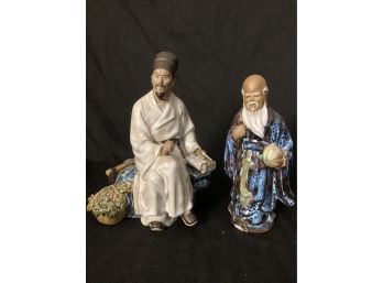 Vintage Shiwan Pottery, Doctor & God Of Longevity