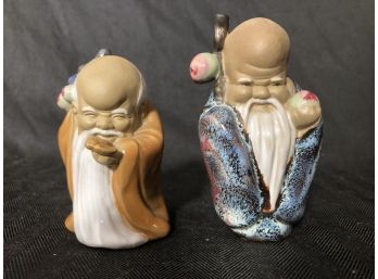 Chinese Immortal Shou Lao Xing / God Of Longevity Mudman Figurines