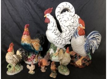 Rooster Figurine Lot