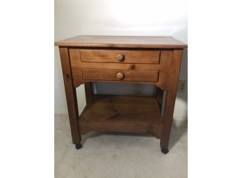 Kitchen Island Cart On Casters With Two Storage Drawers