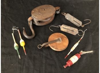 Antique Fishing Lures, Fish Scale, Tackle Pully