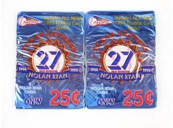 Packs - 1993 Pacific - Nolan Ryan Cards - 2 Packs Of 5 Cards Each