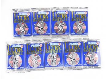 Packs - 1991 Fleer Ultra - 9 Packs 14 Cards And 1 Sticker Per Pack