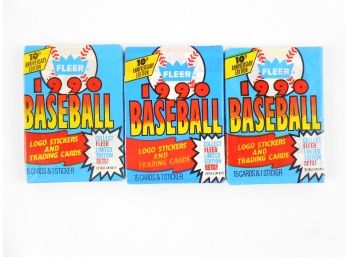 Packs - 1990 Fleer - 3 Packs 15 Cards And 1 Sticker Per Pack