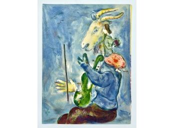 Original Marc Chagall Lithograph Titled Printemps (Spring) From 1938 Verve Magazine Mourlot