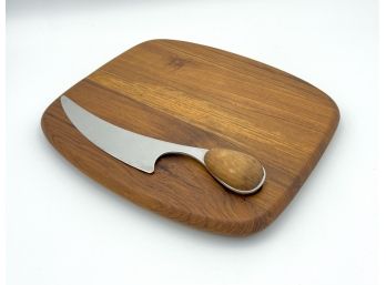 Vintage Dansk Torun Cheese Board With Nesting Knife