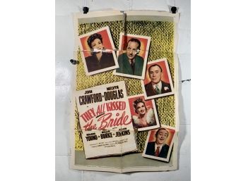 They All Kissed The Bride Vintage Folded One Sheet Movie Poster