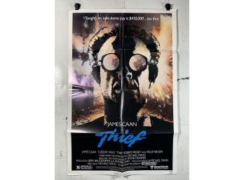 James Caan In Thief  Vintage Folded One Sheet Movie Poster