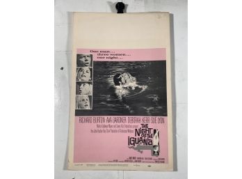 The Night If The Iguana Vintage Movie Theater Thick Stock Window Card