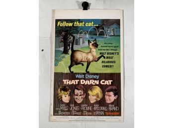 That Darn Cat Vintage Movie Theater Thick Stock Window Card