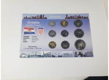 Coins Of Europe  Croatia Currency Set