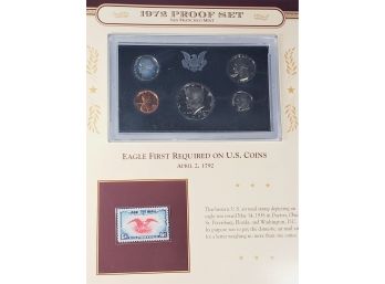 1972 Proof Set And Stamp Set With History Board