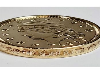 1/2  Oz Pure .999 Silver  Gold Plated Coin