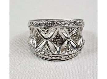 Check Stock   Thick Sterling Silver / Marcasite Ring