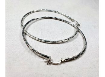 Large 2 Inch Sterling Silver Hoop Earrings