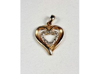 Sterling Silver Heart In Heart  Pendant