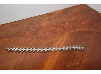 Vintage Unisex Sterling Silver 925 Zig Zag Link Bracelet