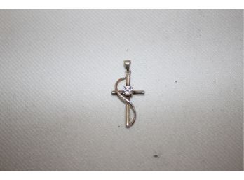Sterling Silver 925 & Rhinestone Crucifix/Cross Pendant