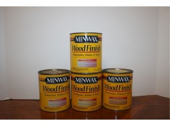 Four New 32 Ounce Cans MINWAX Wood Finish Stain, Ipswich Pine 221
