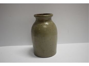 Antique Beige Stoneware Crock Bottle Jar
