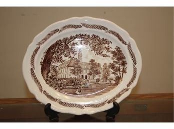 J&G Meakin Royal Staffordshire Colonial Ironstone Brown Transferware Oval Platter