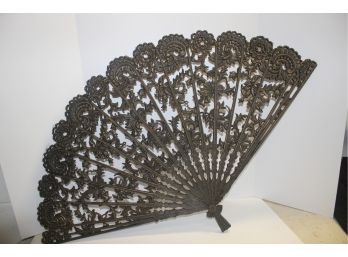 Burwood 4402 Hollywood Regency Composite Resin Black With Gold Decorative Wall Fan