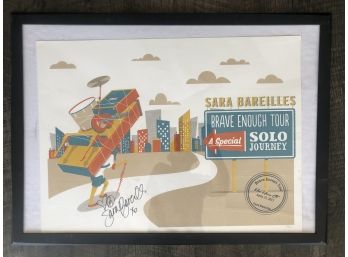 Hand- Signed Sara Bareilles Brave Enough Tour Poster Limited Edition # 29/215
