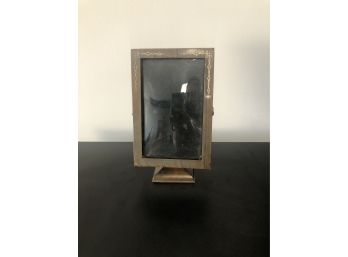 Lovely Small 3 X 5 Bronze Table Top Frame With Bulbous Glass
