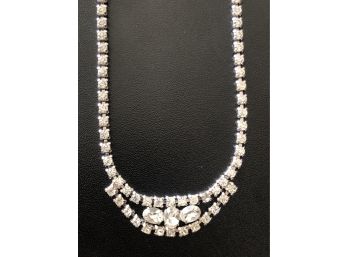 Vintage Fifteen Inch Necklace With Rhinestones