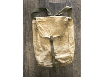 Lovely Vintage Canvas Duffle Bag Backpack Tan & Army Green With Original Hardware