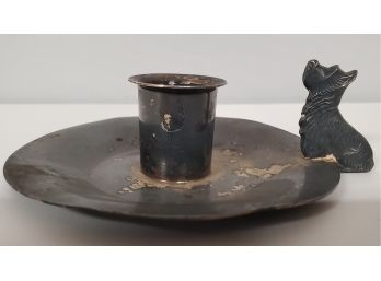 Vintage Wallace Silver Company Silver Plate Scottish Terrier Candle Holder