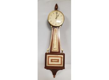 Beautiful Vintage Wood & Glass Lectric Seth Thomas Banjo Clock For Repairs