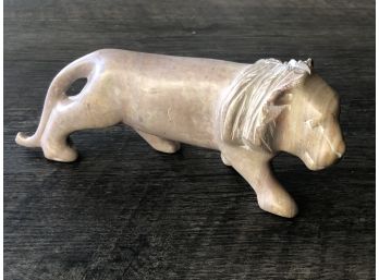 Lovey Hand Carved Stone Lion Figurine Statue Artwork