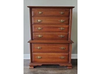 4 Over 2 Cherry Wood Dresser Chest - Permacraft Series By Sanford Furniture North Carolina. 54 1/2' Tall