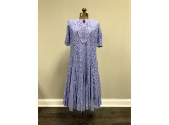 A Lovely New Lilac Colored Koret Lace And Satin Summer Dress Handmade In India