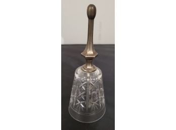Crystal Glass And Silver Plate Dinner Bell With Fancy Handle