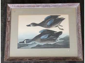 Lovely Professionally Matted And Framed Print Of Ducks In Flight