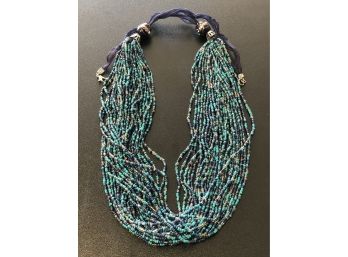 Lovely Hand Crafted Blue Necklace:  Handmade Glass Beads