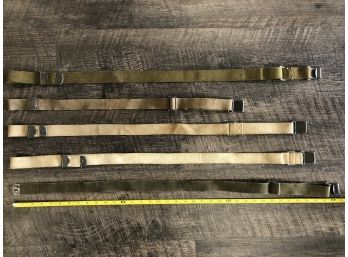 Lot Of Five (5) Field Durable United States Army Adjustable Belts
