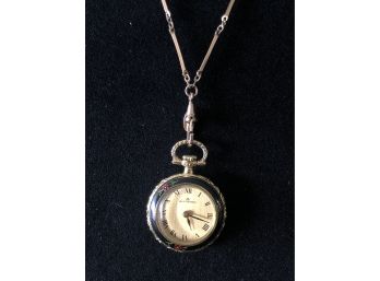 Vintage Bucherer Pendant Pocket Watch Necklace