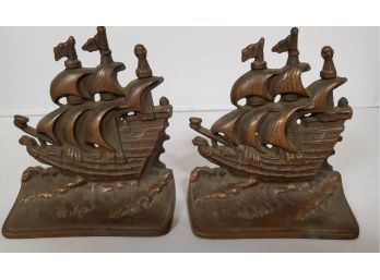 Tall Ships Vintage Bronze Bookends
