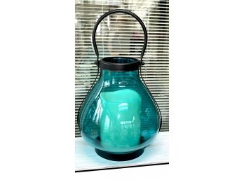 10 Aquamarine Green Glass Jar Lantern